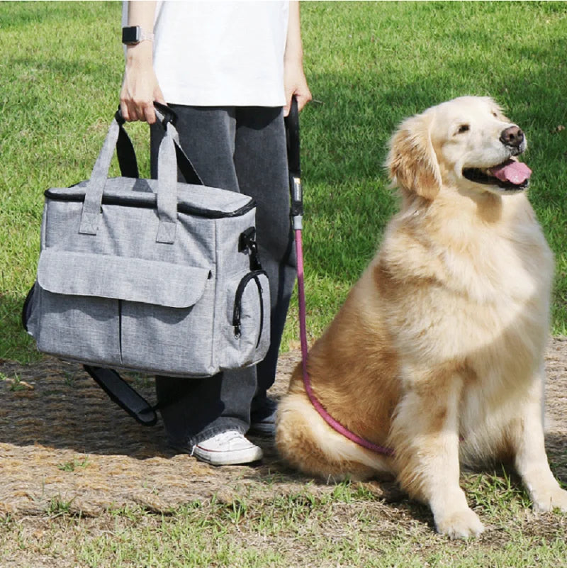 Multifunctional Pet Snack Storage Backpack with Zipper Closure - Portable Travel Bag for Outdoor Activities with Pets