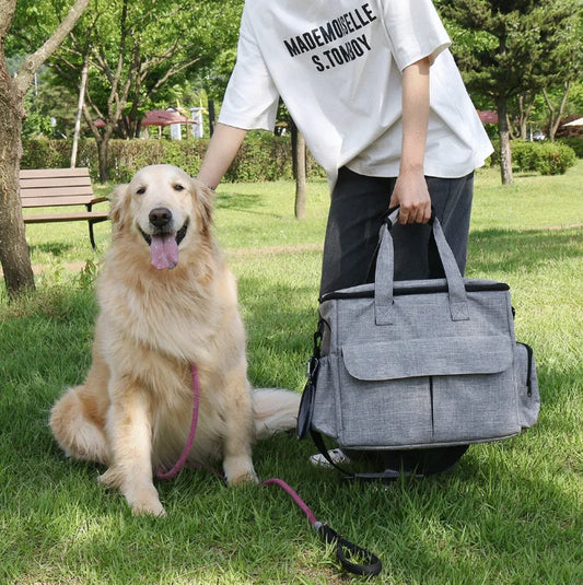 Multifunctional Pet Snack Storage Backpack with Zipper Closure - Portable Travel Bag for Outdoor Activities with Pets