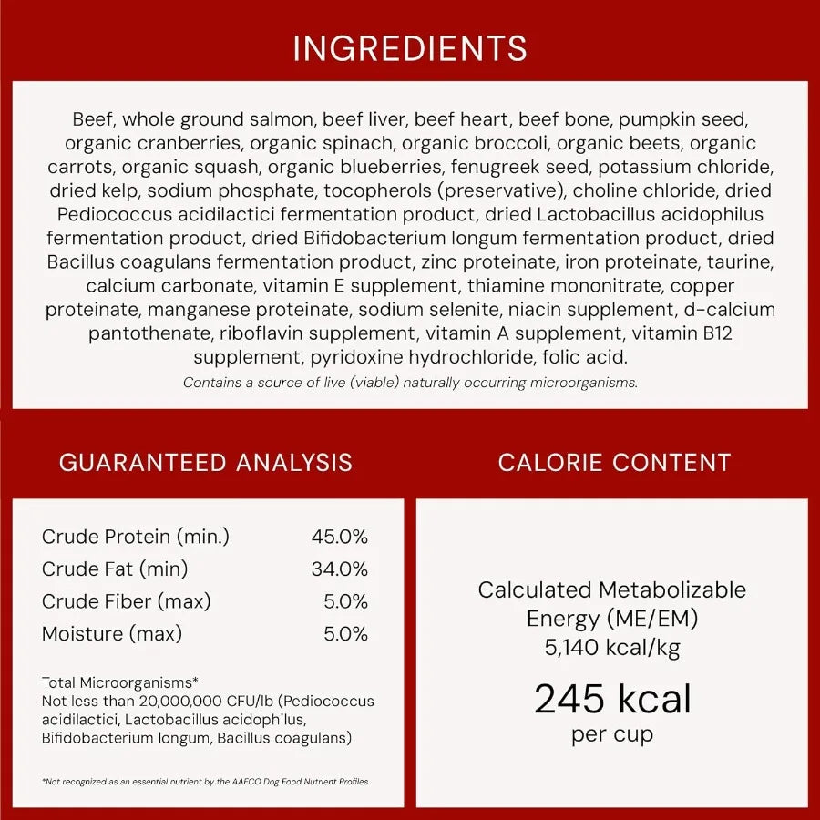 Freeze Dried Raw Meal Mixers Crafted for Puppies Grain Free Protein Rich Perfectly Puppy Beef and Salmon Recipe 18 oz Bag