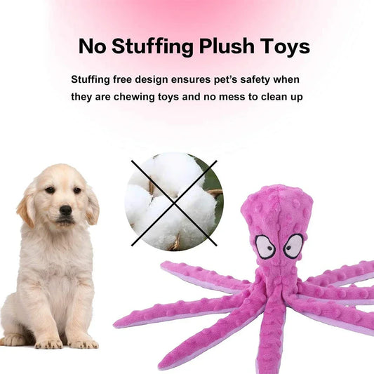 Dog Vocal Toys Octopus Non-stuffed Soft Plush Toy Puppy Educational Teething Chew Toys Durable Pet Supplies