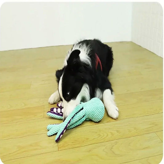Pet plush octopus toy interactive sound anti-demolition home large and small dog boredom companion dog toy