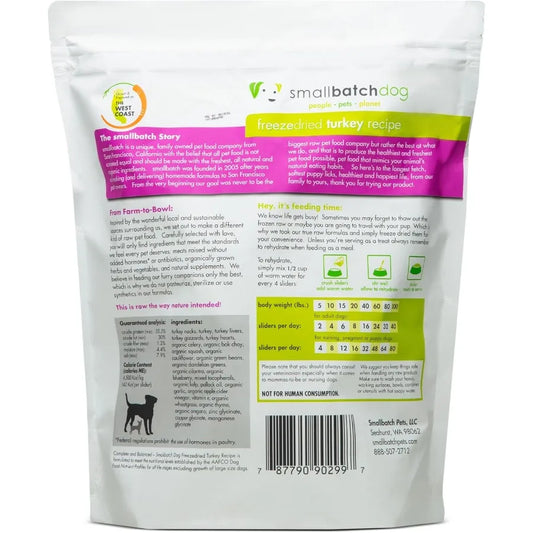 Pets Freeze Dried Raw Dog Food Turkey Recipe 25 oz Organic High Protein Dog Food Grain Free Made in The USA Humanely Raised Mea