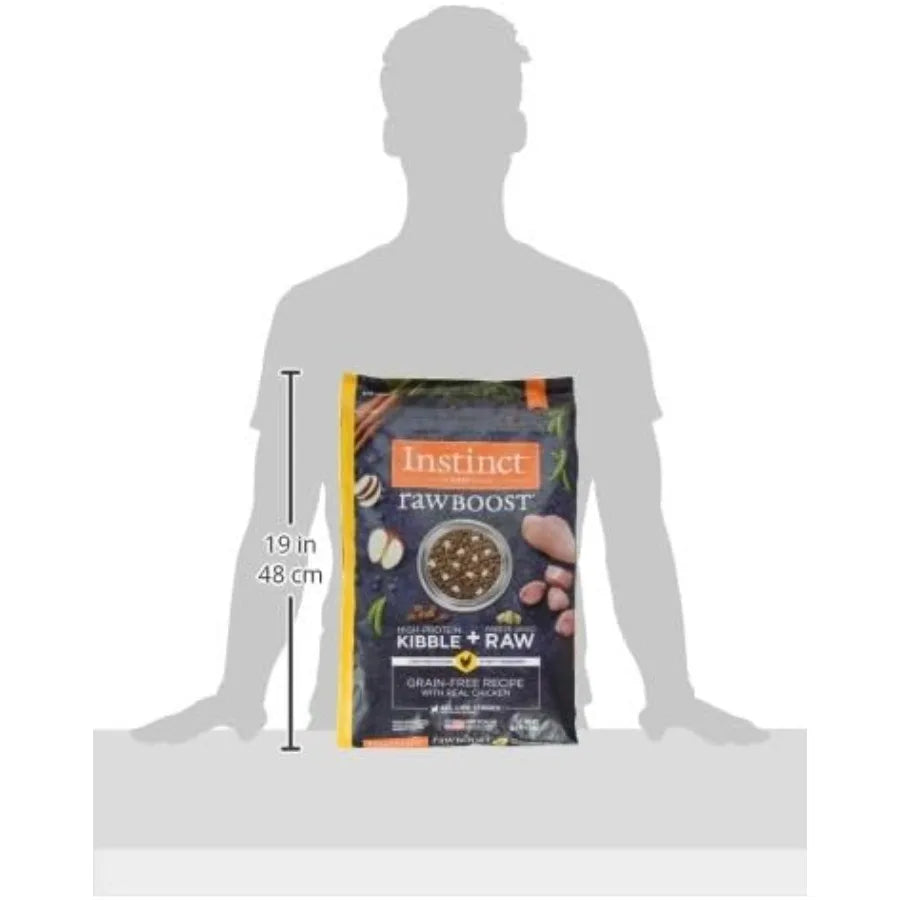 Raw Boost Natural Dry Dog Food with Freeze Dried Pieces High Protein Grain Free Recipe - Real Chicken 10 lb. Bag