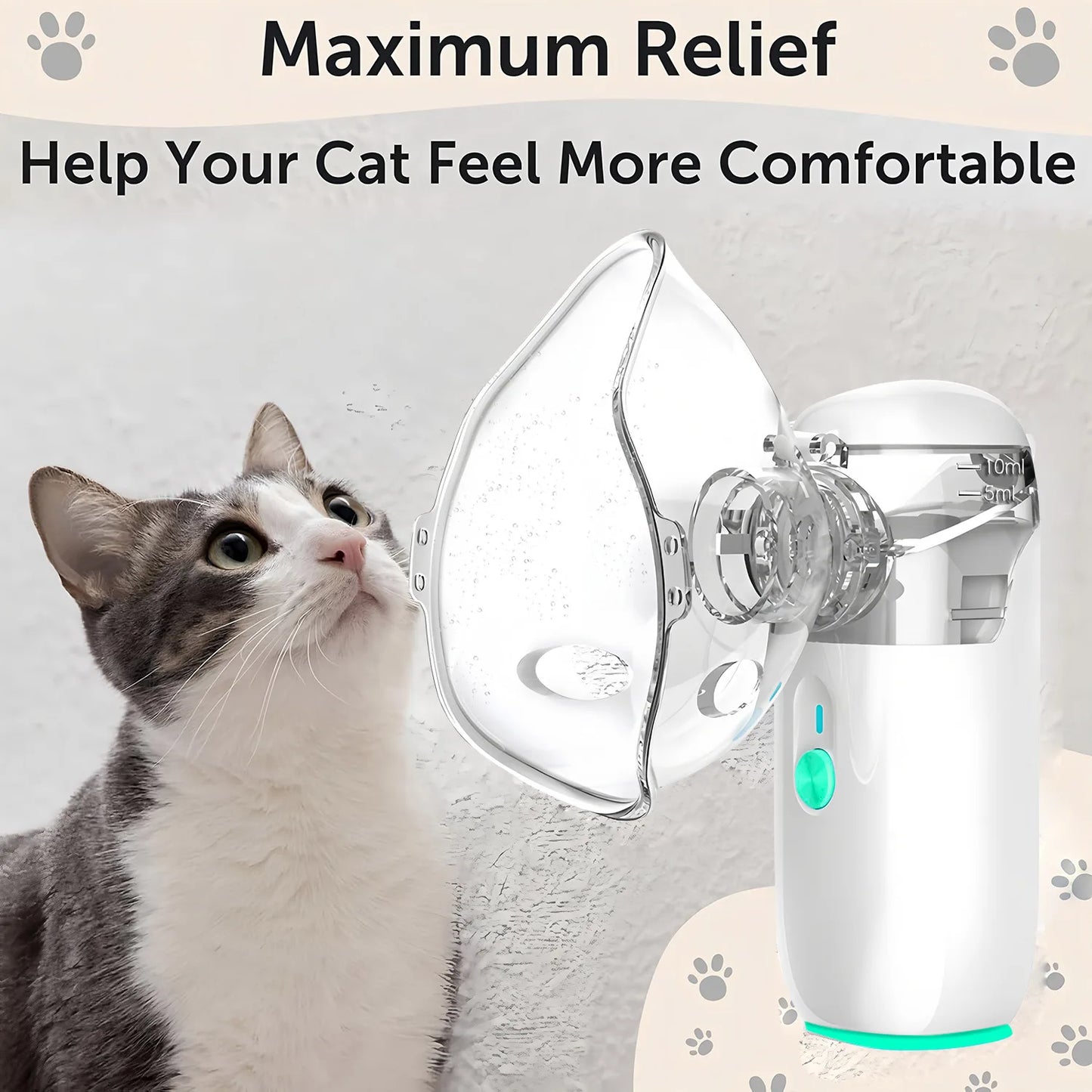 Pet Nebulizer for Cats & Dogs - Electronic Nebulizer for Pet Respiratory Therapy, Easy to Use for Animal Health