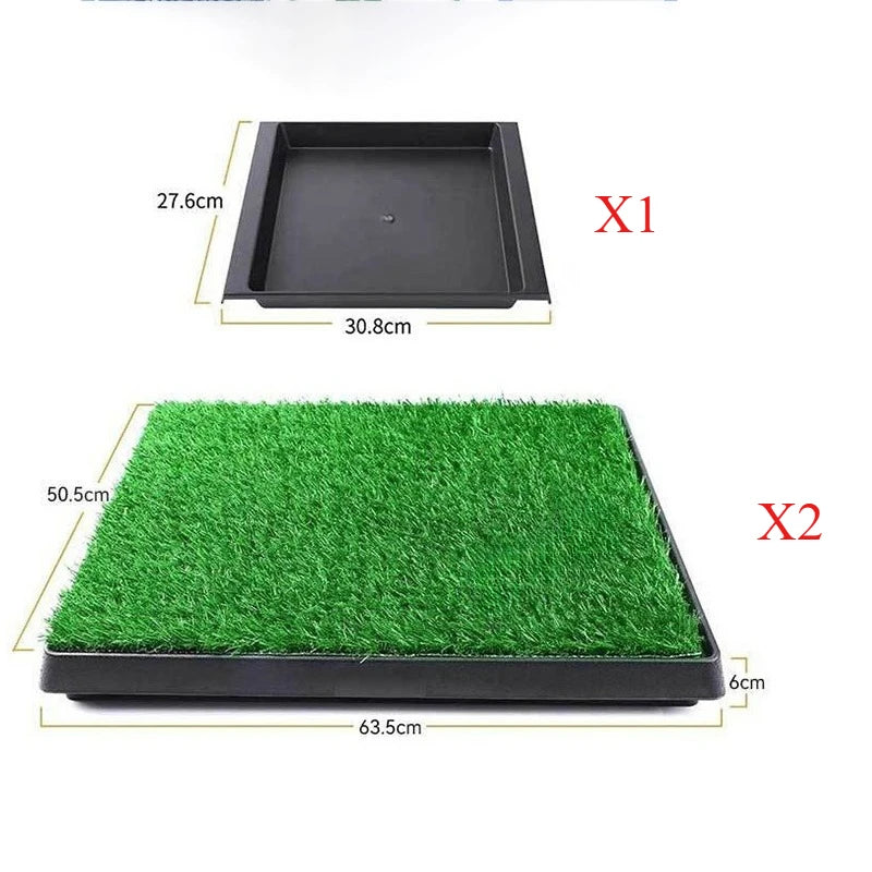 Pet Artificial Grass Urine Pad Dog Training Pee Mat with Drawer Easy Clean Drainage Hole Pet Indoor Outdoor Cleaning Accessories