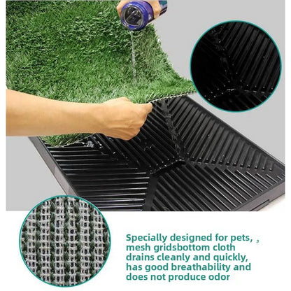 Pet Artificial Grass Urine Pad Dog Training Pee Mat with Drawer Easy Clean Drainage Hole Pet Indoor Outdoor Cleaning Accessories