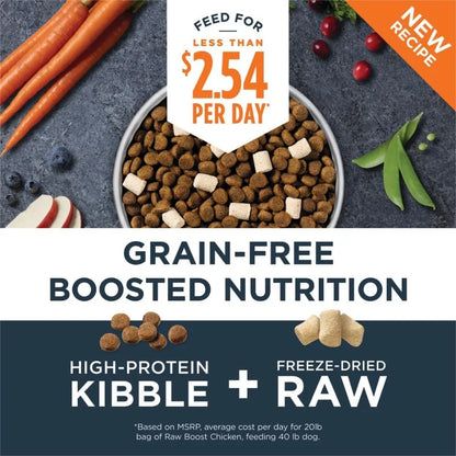 Raw Boost Natural Dry Dog Food with Freeze Dried Pieces High Protein Grain Free Recipe - Real Chicken 10 lb. Bag