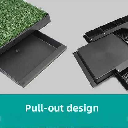 Pet Artificial Grass Urine Pad Dog Training Pee Mat with Drawer Easy Clean Drainage Hole Pet Indoor Outdoor Cleaning Accessories