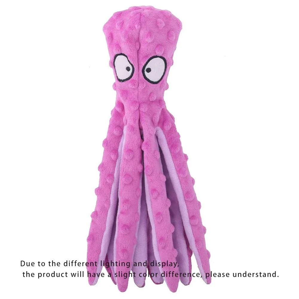 Dog Vocal Toys Octopus Non-stuffed Soft Plush Toy Puppy Educational Teething Chew Toys Durable Pet Supplies