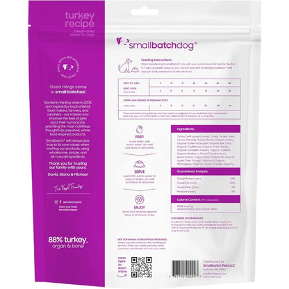 Pets Freeze Dried Raw Dog Food Turkey Recipe 25 oz Organic High Protein Dog Food Grain Free Made in The USA Humanely Raised Mea