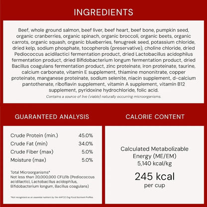 Freeze Dried Raw Meal Mixers Crafted for Puppies Grain Free Protein Rich Perfectly Puppy Beef and Salmon Recipe 18 oz Bag