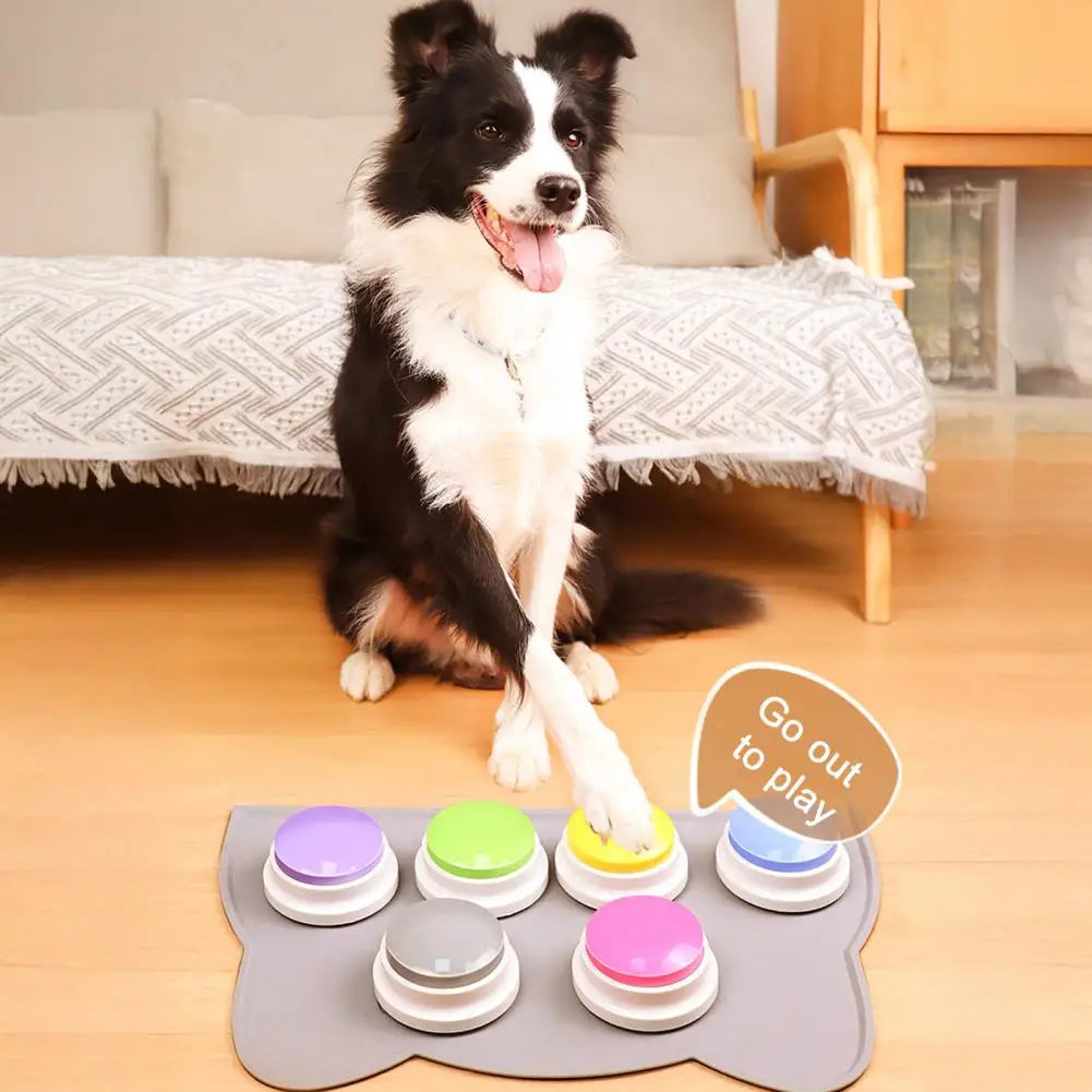 Pet Toy for Cats Dogs Pet Toy with Sound Dog Training Voice Recording Button Pet Communication Buzzer Second Playback for Cats