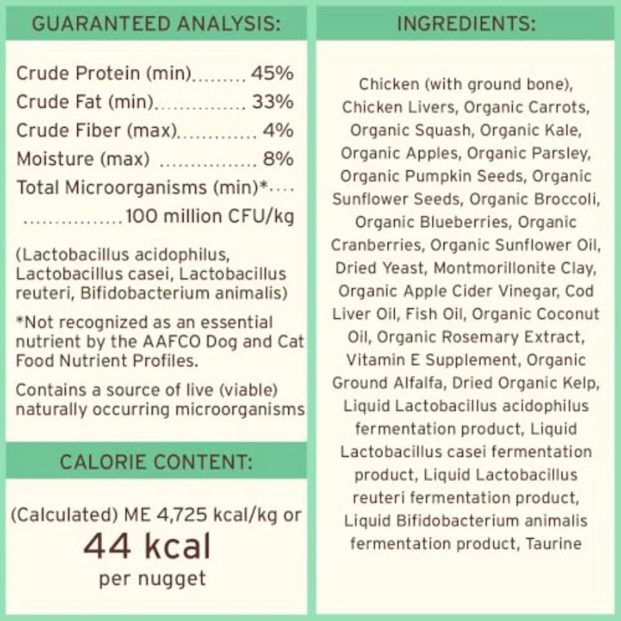 Primal Freeze Dried Dog Food Nuggets Chicken; Complete Balanced Meal Topper or Treat; Premium Healthy Grain Free High Protein R