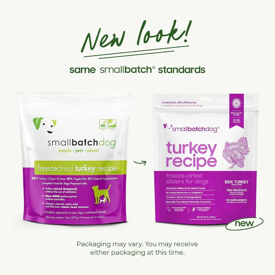 Pets Freeze Dried Raw Dog Food Turkey Recipe 25 oz Organic High Protein Dog Food Grain Free Made in The USA Humanely Raised Mea