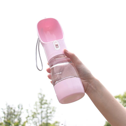Portable Dog Water Bottle Dispenser 2 In 1 Pet Food And Water Feeder Outdoor Walking Hiking Drinking Bowls For Small Cats Dogs