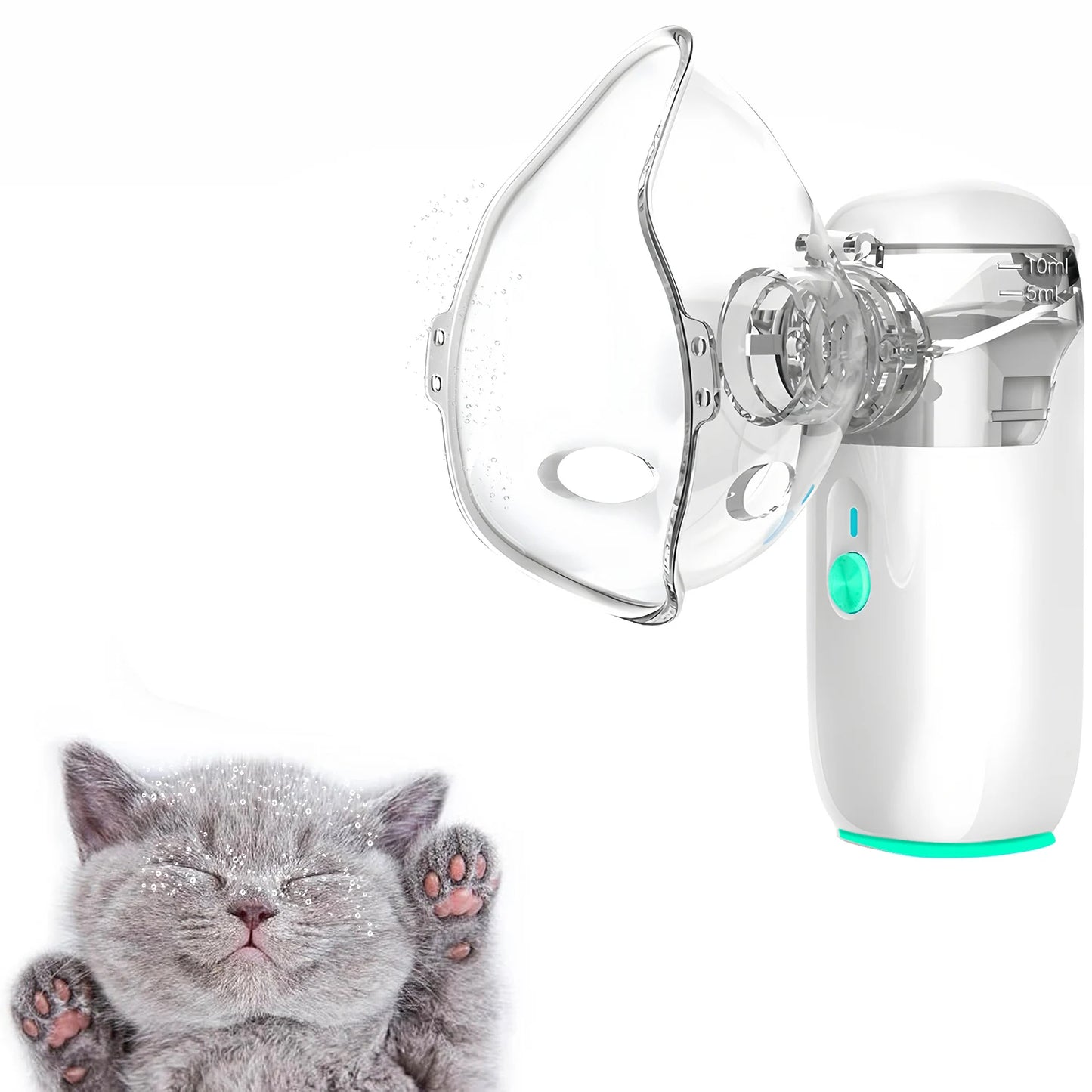 Pet Nebulizer for Cats & Dogs - Electronic Nebulizer for Pet Respiratory Therapy, Easy to Use for Animal Health