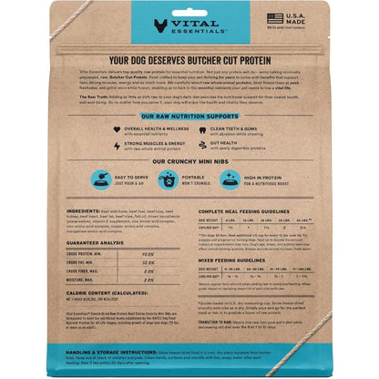 Freeze-Dried Raw Dog Food Beef Crunchy Mini Nibs Complete Meal or Mixer High Protein Dog Food 25 oz