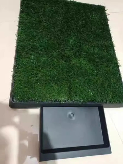 Pet Artificial Grass Urine Pad Dog Training Pee Mat with Drawer Easy Clean Drainage Hole Pet Indoor Outdoor Cleaning Accessories