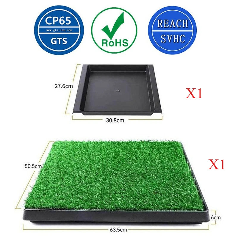 Pet Artificial Grass Urine Pad Dog Training Pee Mat with Drawer Easy Clean Drainage Hole Pet Indoor Outdoor Cleaning Accessories