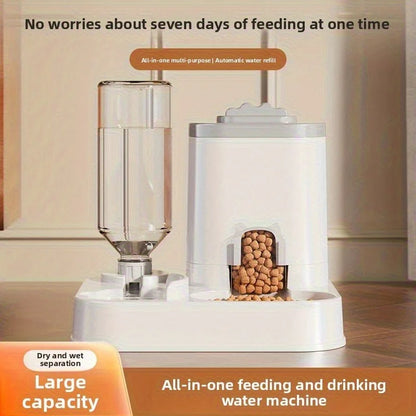 Large Capacity Pet Automatic Feeders and Water Dispensers, Suitable for Cats and Dogs.