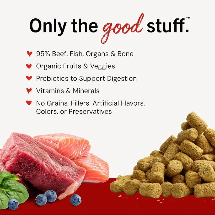 Freeze Dried Raw Meal Mixers Crafted for Puppies Grain Free Protein Rich Perfectly Puppy Beef and Salmon Recipe 18 oz Bag