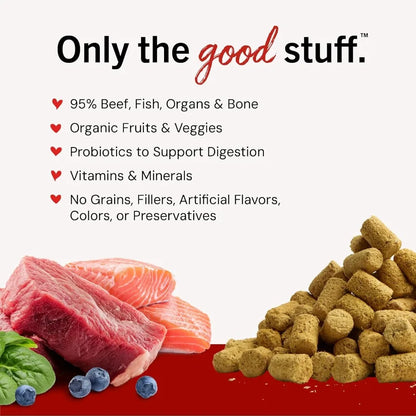 Freeze Dried Raw Meal Mixers Crafted for Puppies Grain Free Protein Rich Perfectly Puppy Beef and Salmon Recipe 18 oz Bag