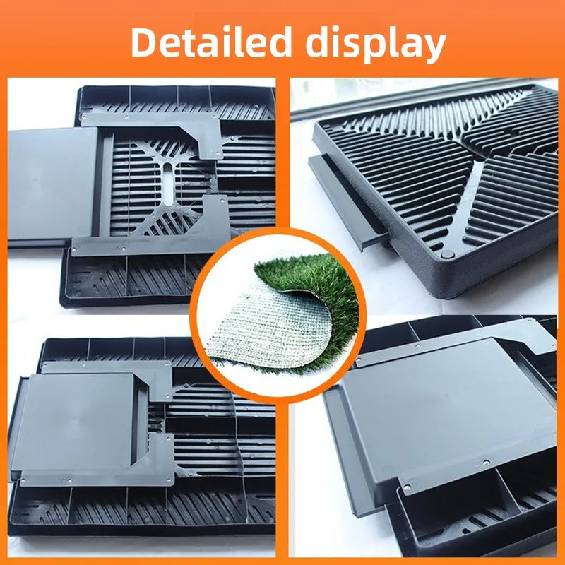 Pet Artificial Grass Urine Pad Dog Training Pee Mat with Drawer Easy Clean Drainage Hole Pet Indoor Outdoor Cleaning Accessories