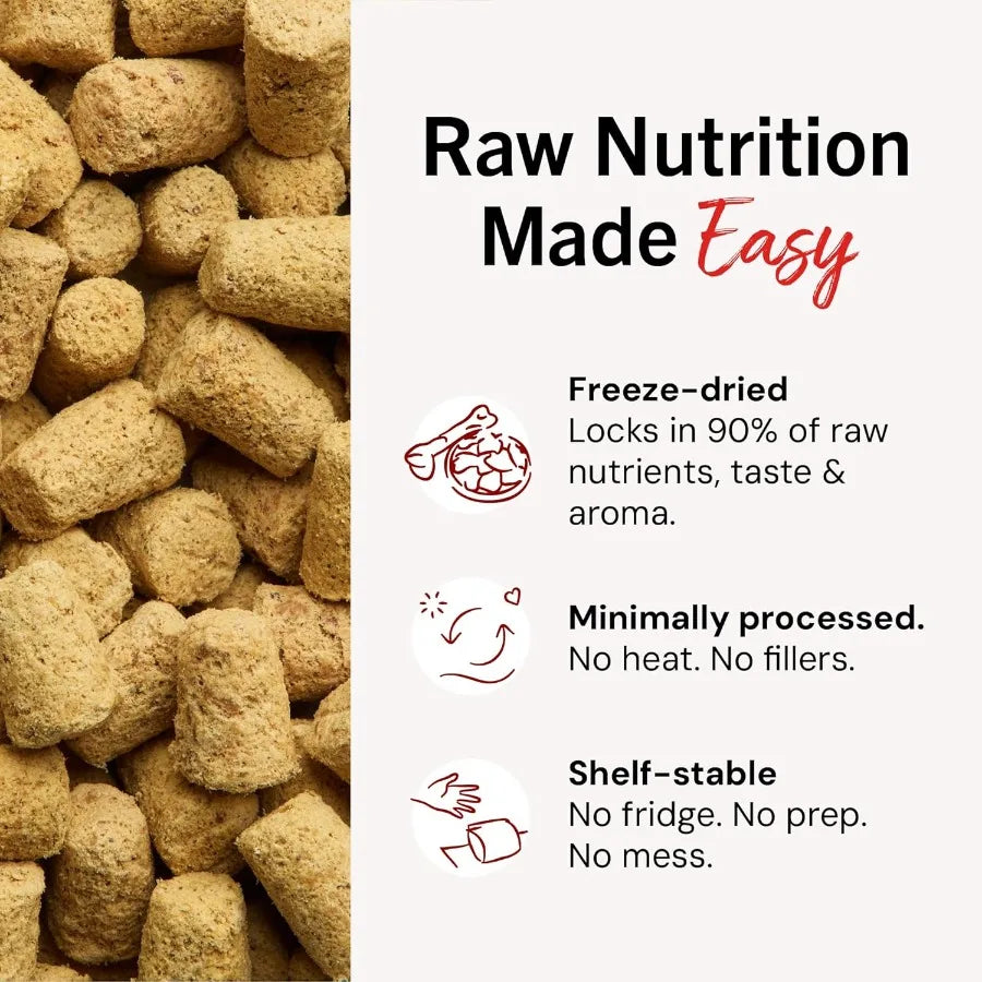 Freeze Dried Raw Meal Mixers Crafted for Puppies Grain Free Protein Rich Perfectly Puppy Beef and Salmon Recipe 18 oz Bag
