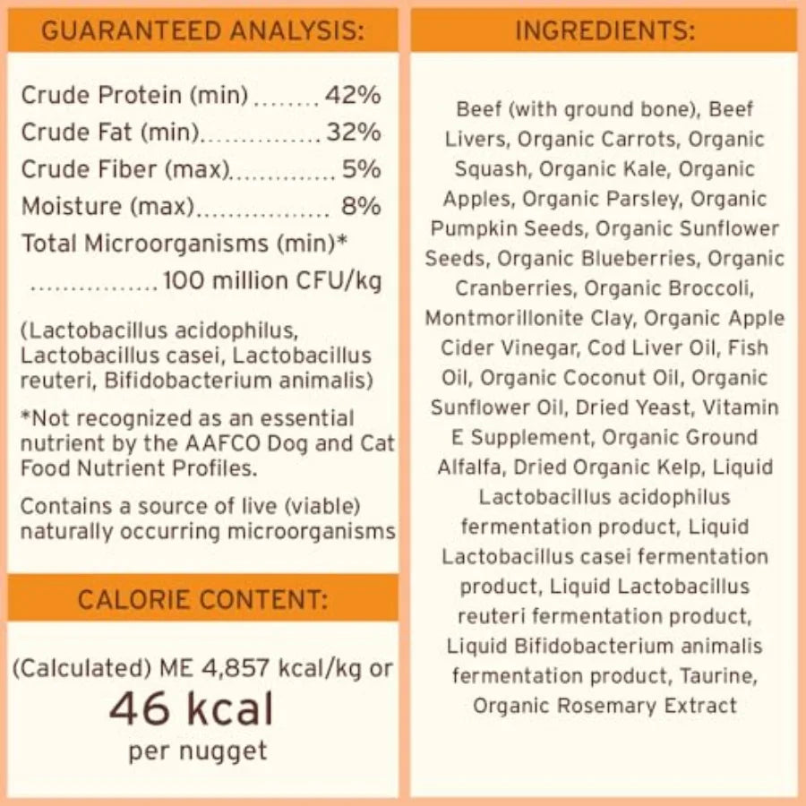 Primal Freeze Dried Raw Dog Food Nuggets Beef Complete and Balanced Meal Also Use as Topper or Treat Premium Healthy Grain Free