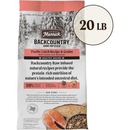Backcountry Healthy Grains Premium Dog Food Kibble with Freeze Dried Raw Pieces Pacific Catch Recipe - 20.0 lb. Bag