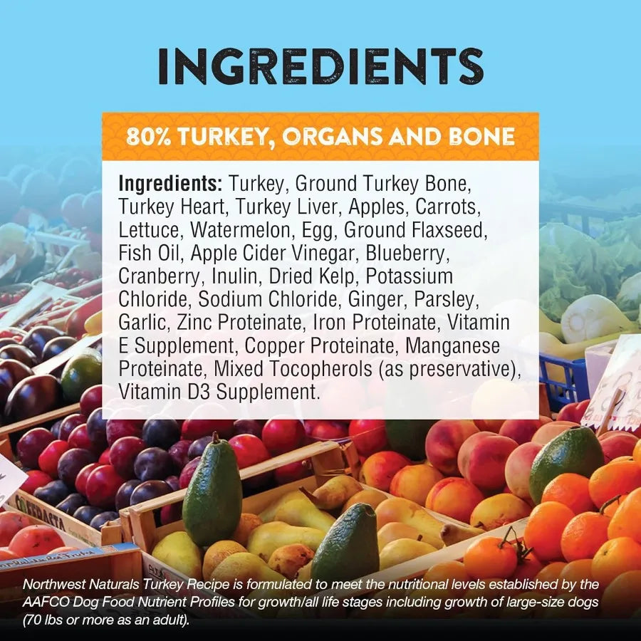 Freeze-Dried Turkey Dog Food - Bite-Sized Nuggets - Grain-Free High-Protein Raw Diet Human-Grade Limited Ingredients All Natura