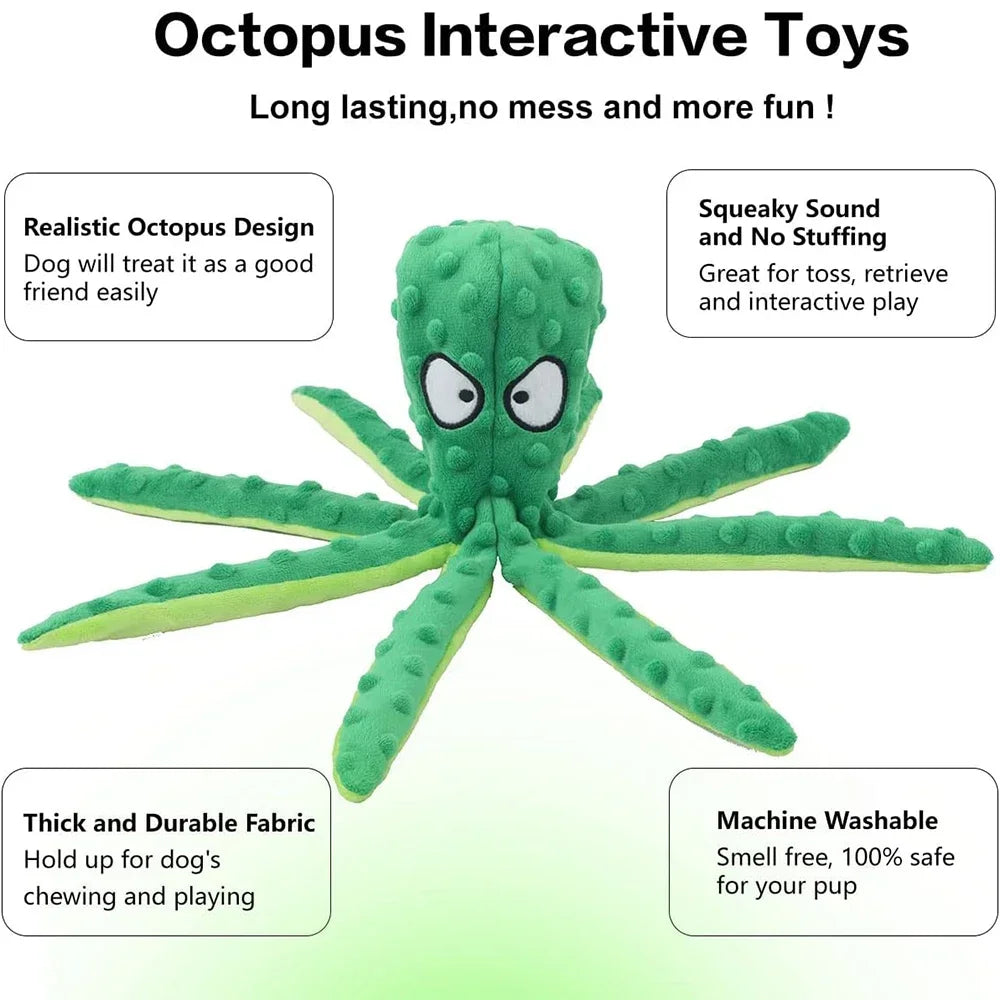 Dog Vocal Toys Octopus Non-stuffed Soft Plush Toy Puppy Educational Teething Chew Toys Durable Pet Supplies