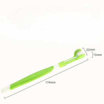 Pet Cleaning Toothbrush Cat Dog Beauty 3-Headed Toothbrush Clean Remover Teeth Stones Scraper Pet Cleaning Supplies